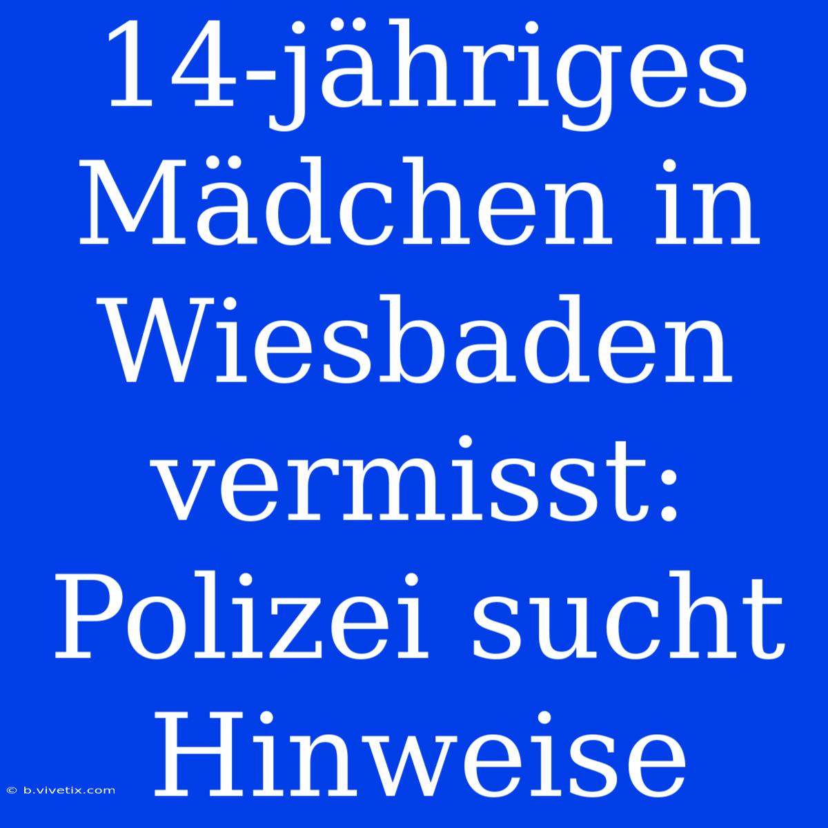 14-jähriges Mädchen In Wiesbaden Vermisst: Polizei Sucht Hinweise