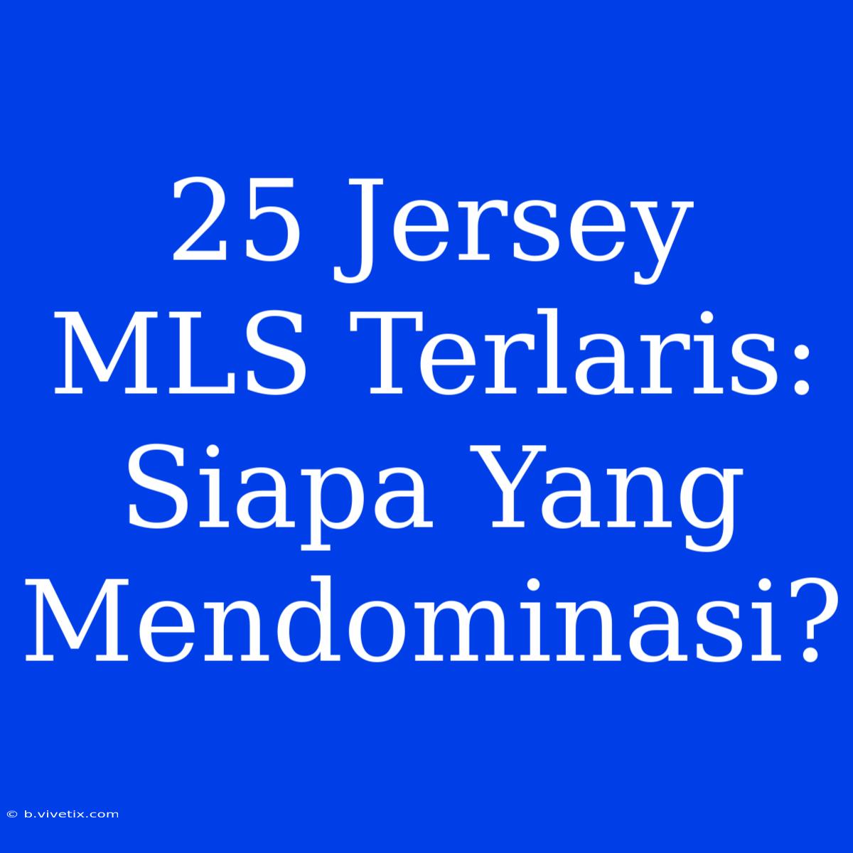 25 Jersey MLS Terlaris: Siapa Yang Mendominasi?