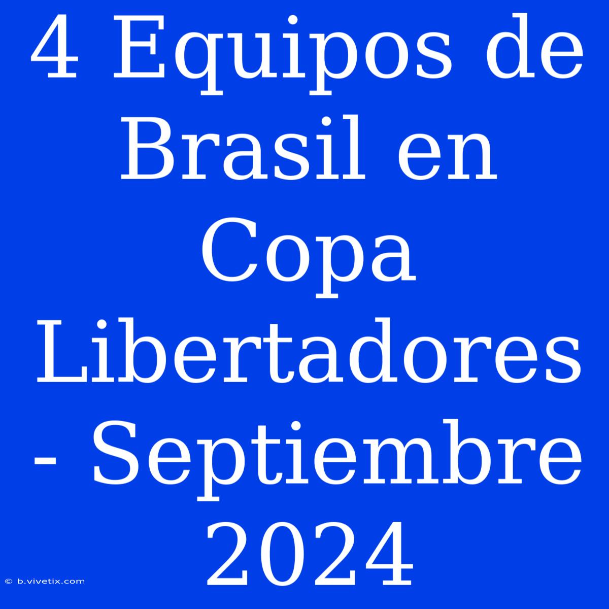 4 Equipos De Brasil En Copa Libertadores - Septiembre 2024