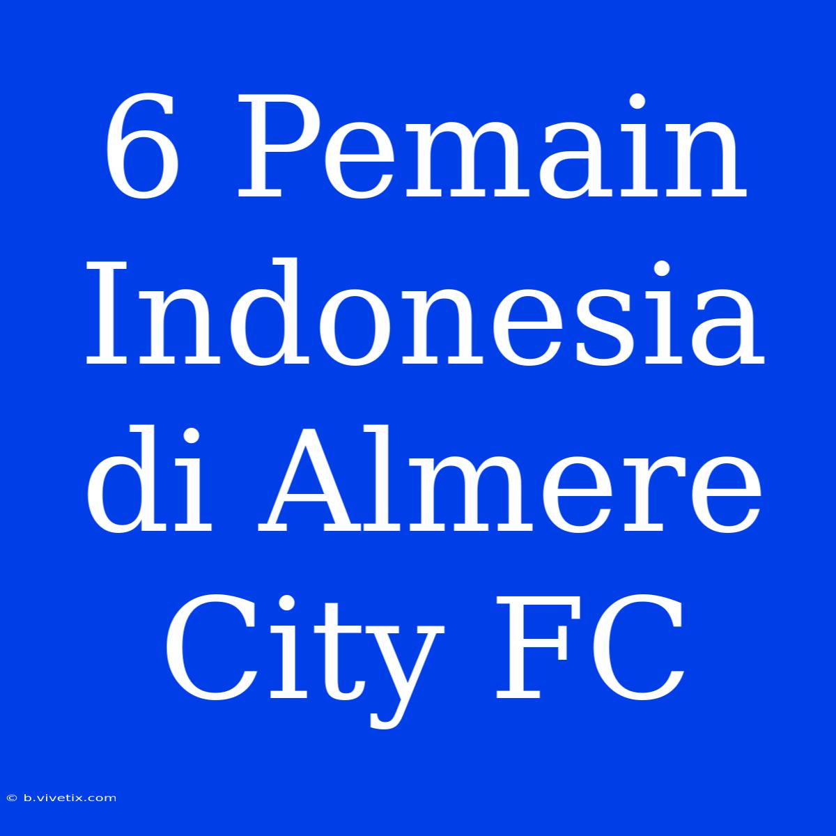 6 Pemain Indonesia Di Almere City FC