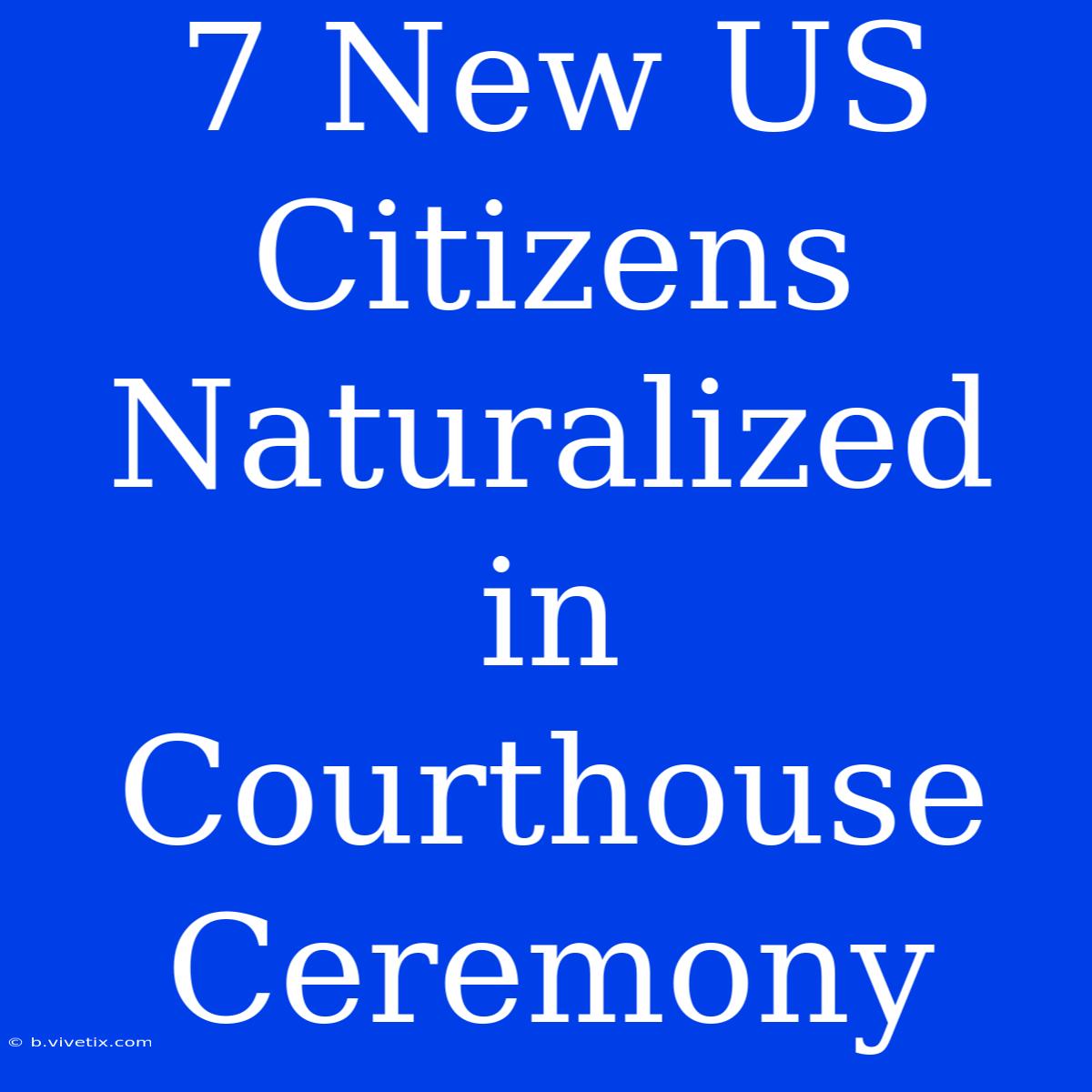 7 New US Citizens Naturalized In Courthouse Ceremony