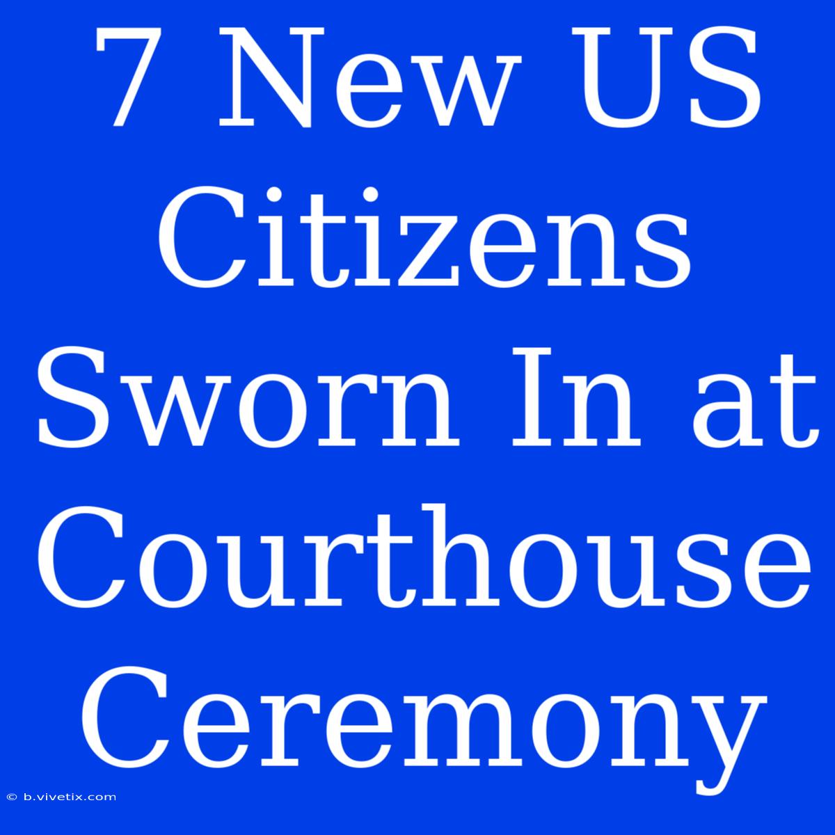 7 New US Citizens Sworn In At Courthouse Ceremony