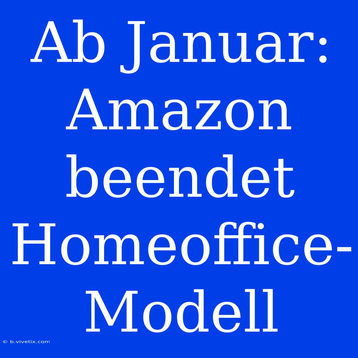 Ab Januar: Amazon Beendet Homeoffice-Modell