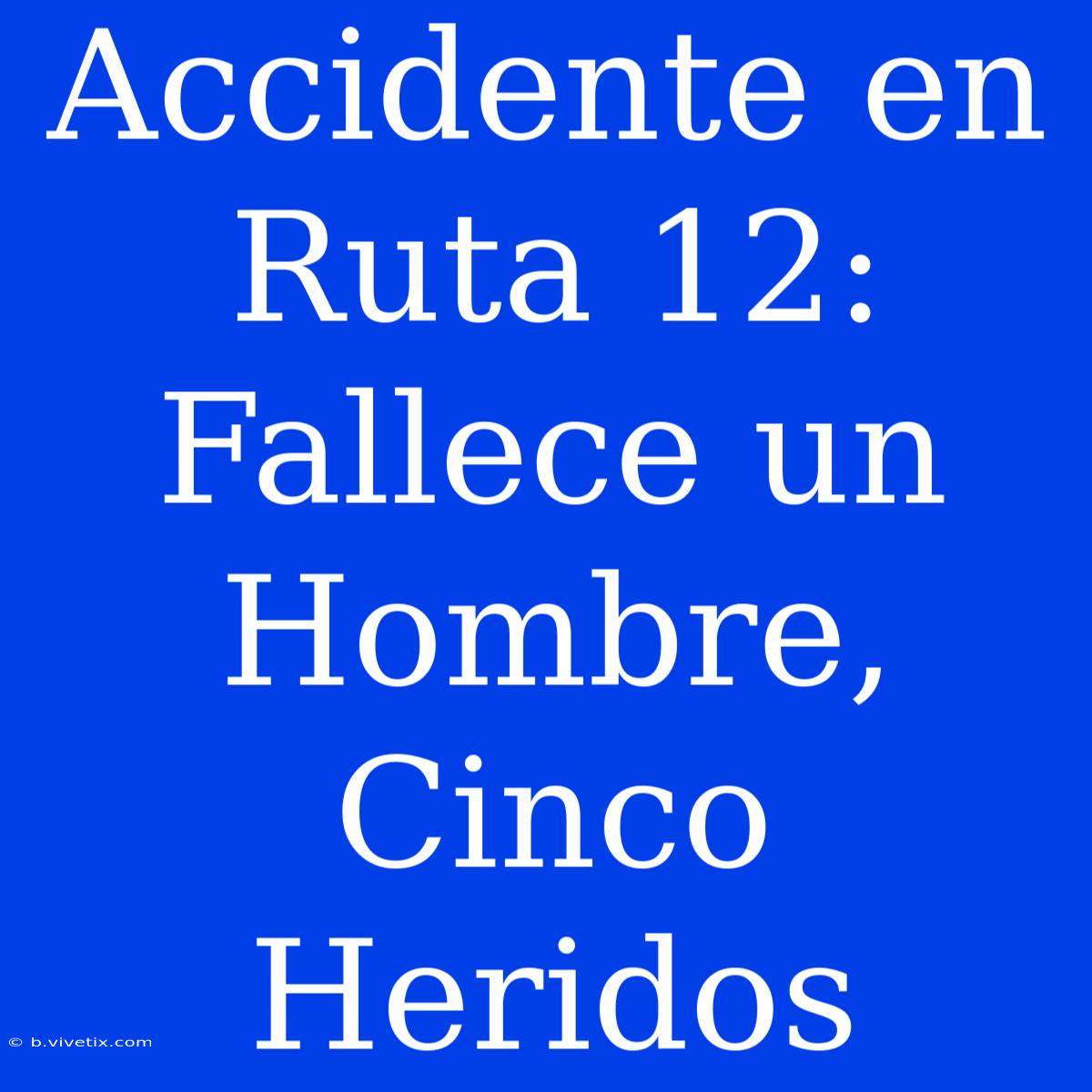 Accidente En Ruta 12: Fallece Un Hombre, Cinco Heridos