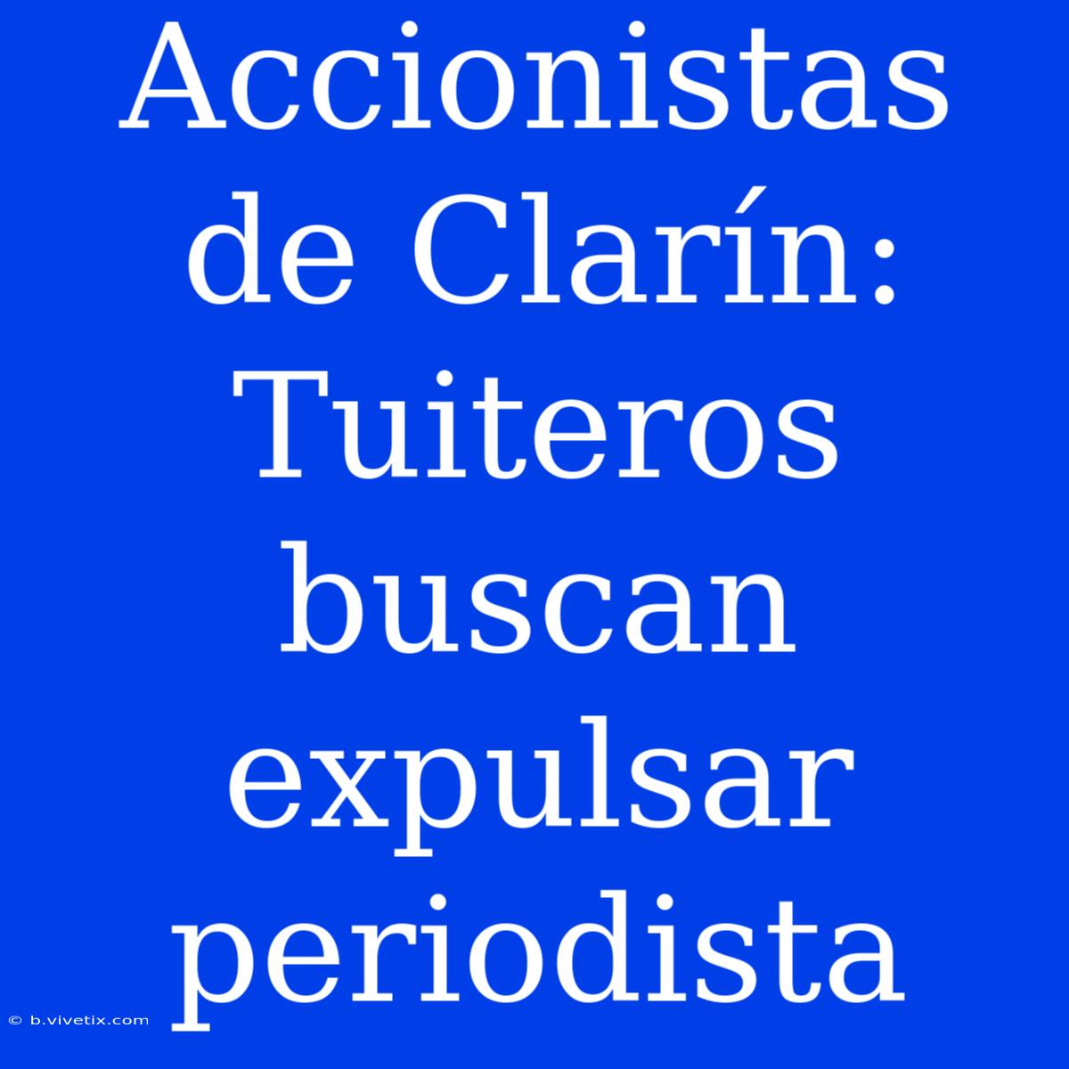 Accionistas De Clarín: Tuiteros Buscan Expulsar Periodista