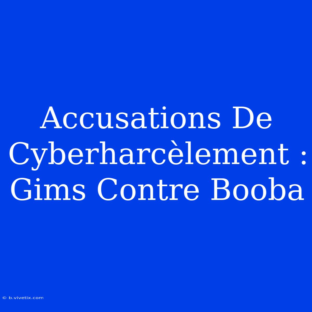 Accusations De Cyberharcèlement : Gims Contre Booba