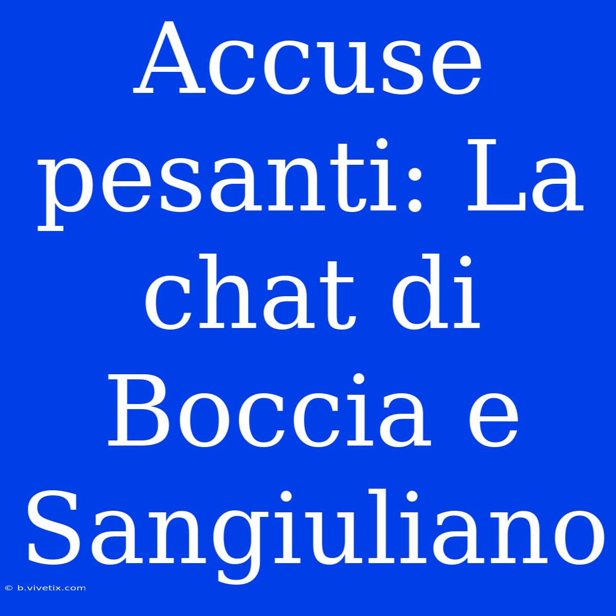 Accuse Pesanti: La Chat Di Boccia E Sangiuliano