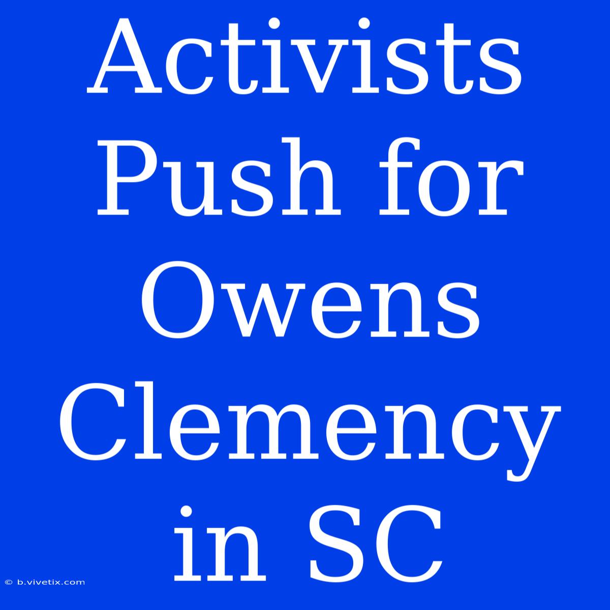 Activists Push For Owens Clemency In SC