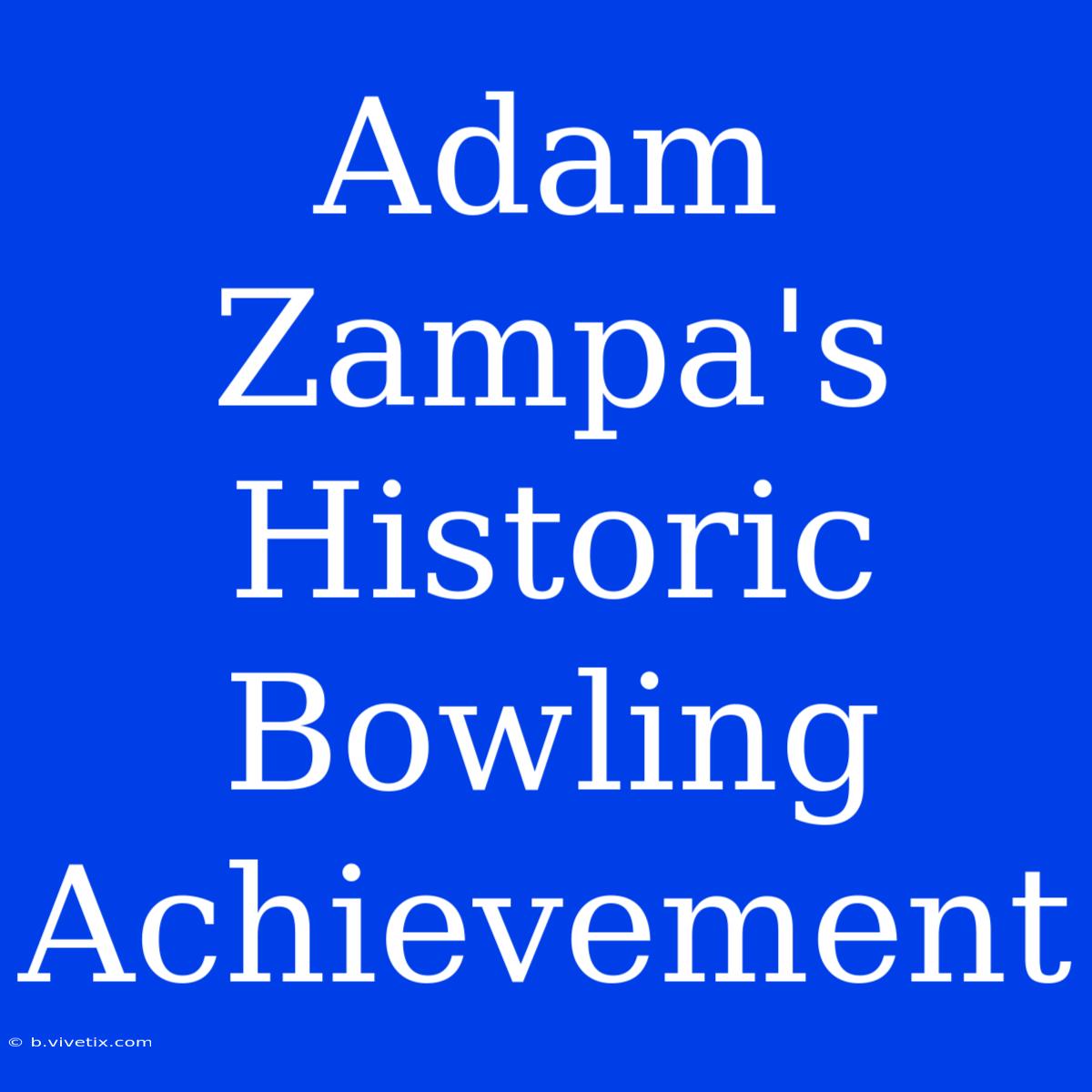 Adam Zampa's Historic Bowling Achievement