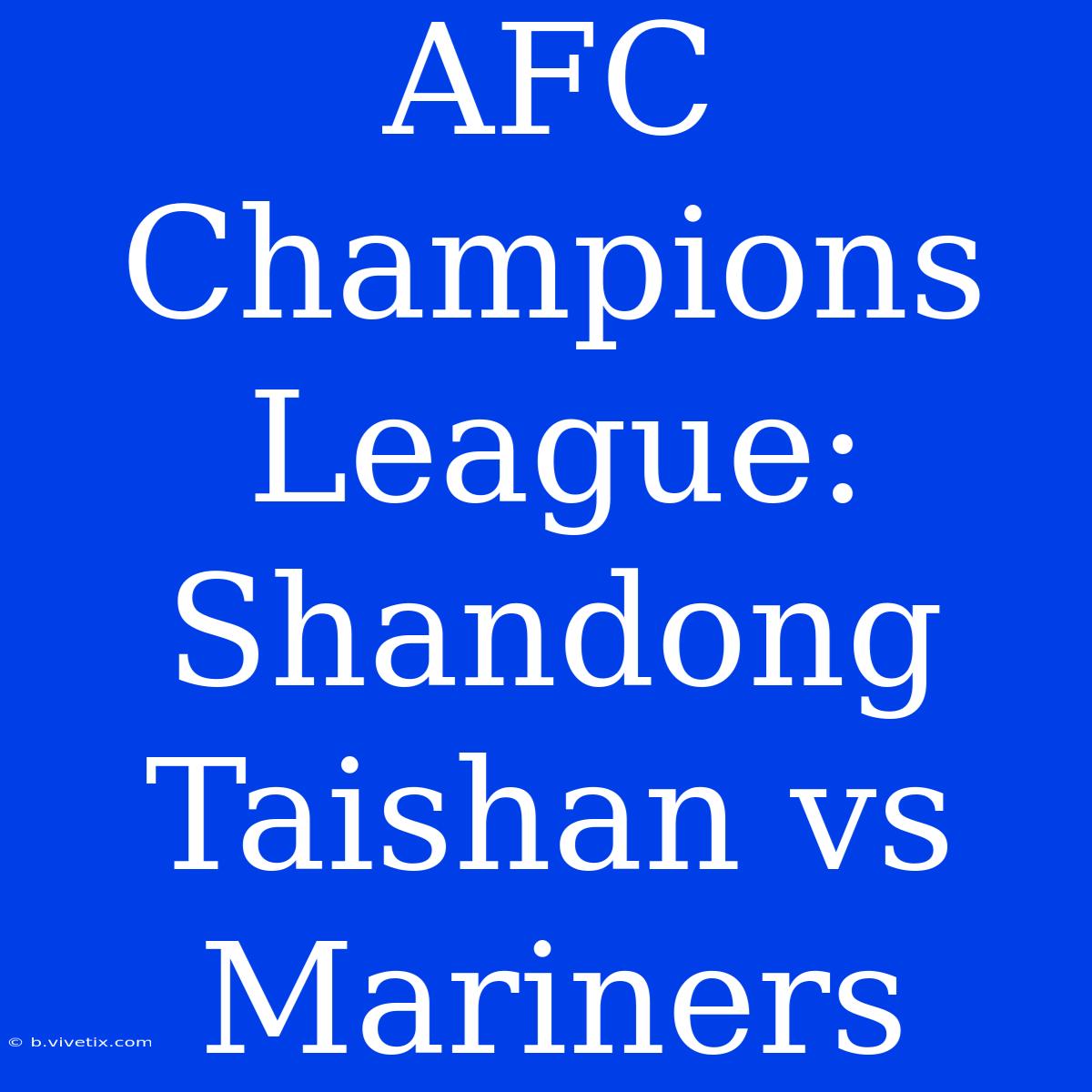 AFC Champions League: Shandong Taishan Vs Mariners