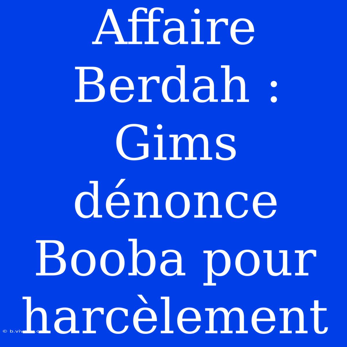 Affaire Berdah : Gims Dénonce Booba Pour Harcèlement