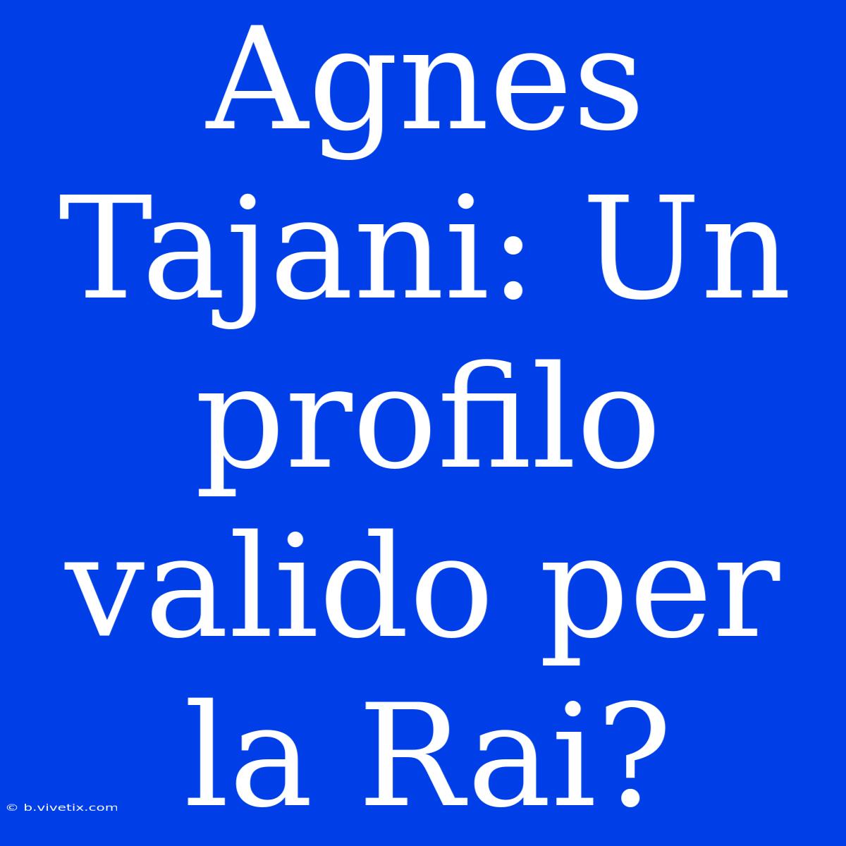 Agnes Tajani: Un Profilo Valido Per La Rai?