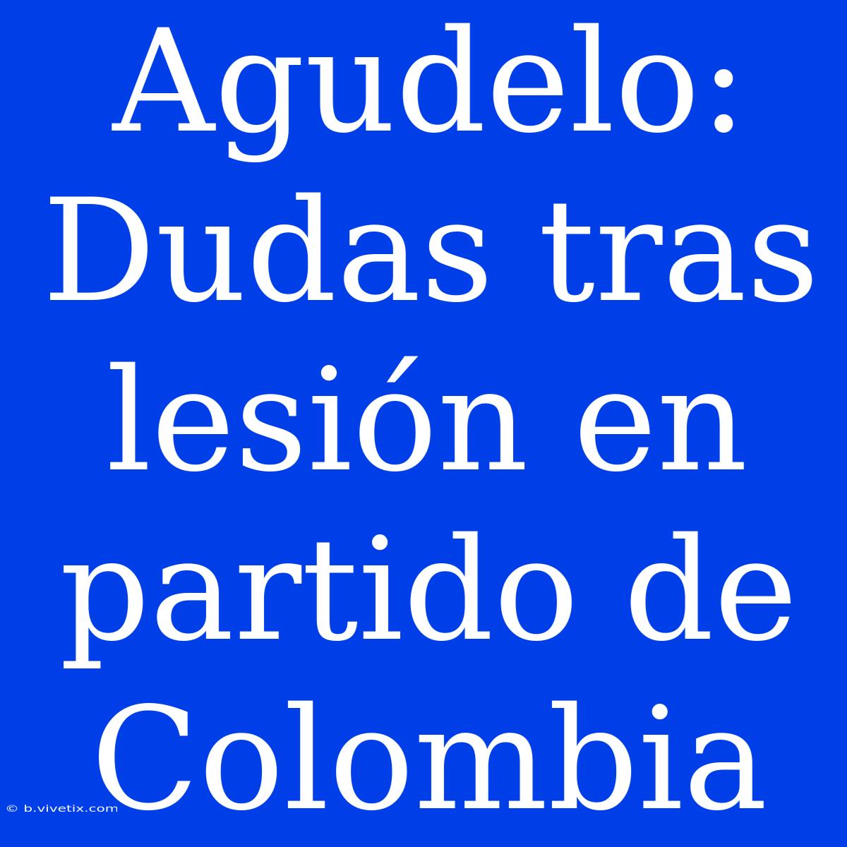 Agudelo: Dudas Tras Lesión En Partido De Colombia 