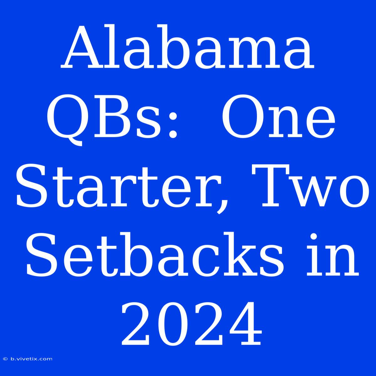 Alabama QBs:  One Starter, Two Setbacks In 2024 