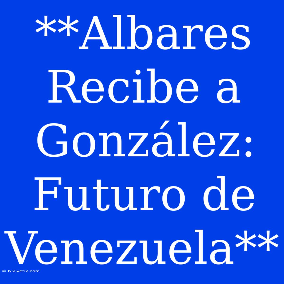 **Albares Recibe A González: Futuro De Venezuela**