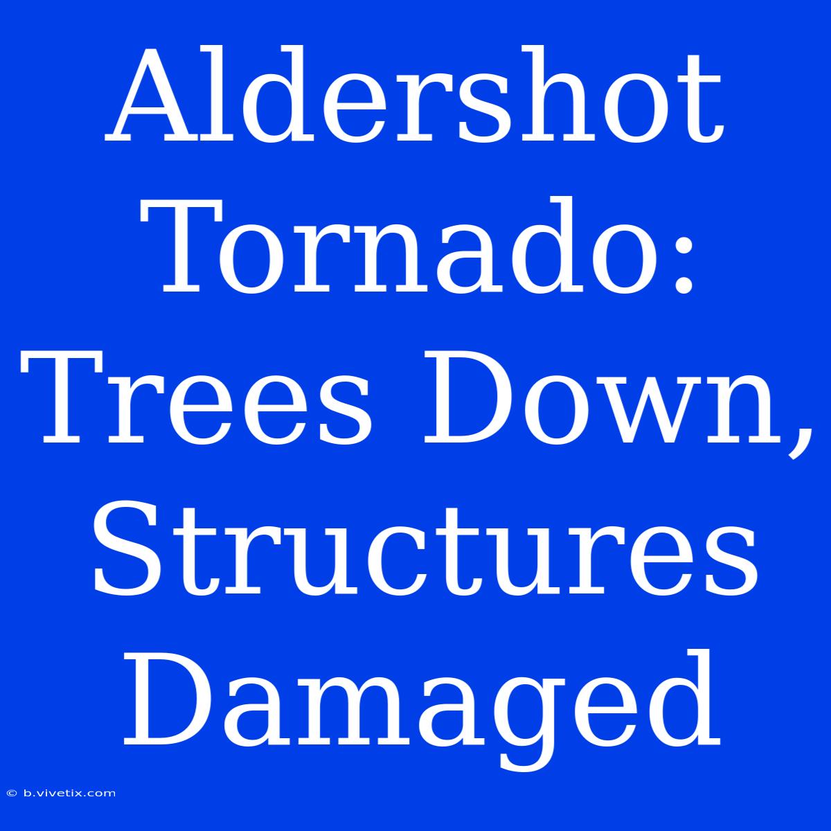 Aldershot Tornado: Trees Down, Structures Damaged