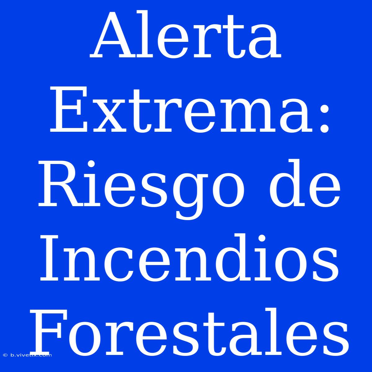 Alerta Extrema: Riesgo De Incendios Forestales