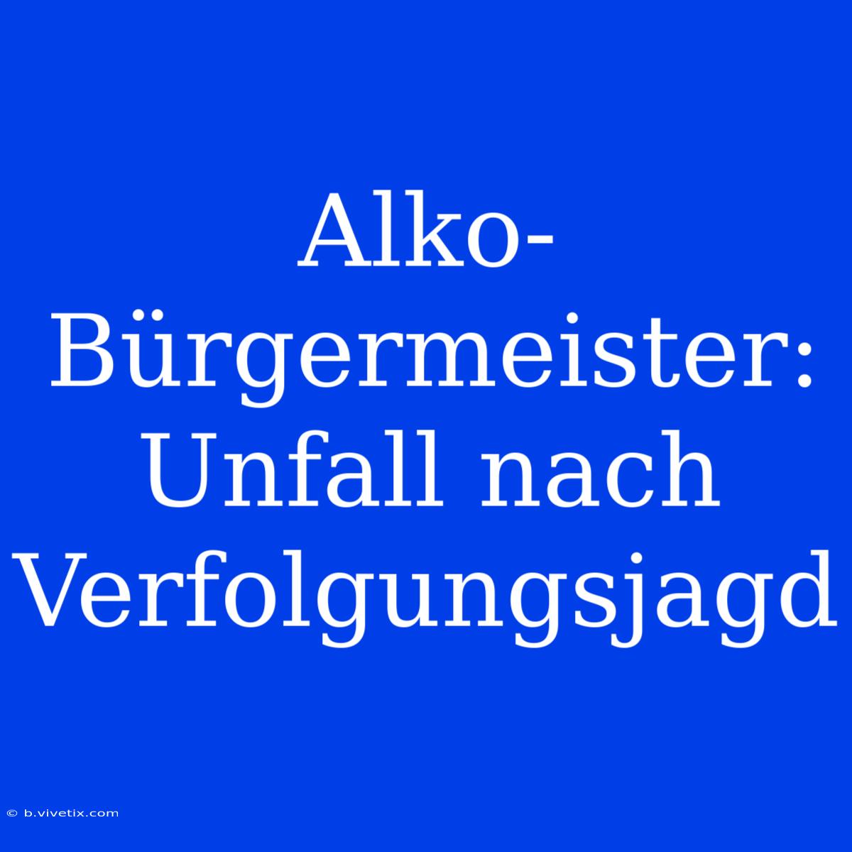 Alko-Bürgermeister: Unfall Nach Verfolgungsjagd