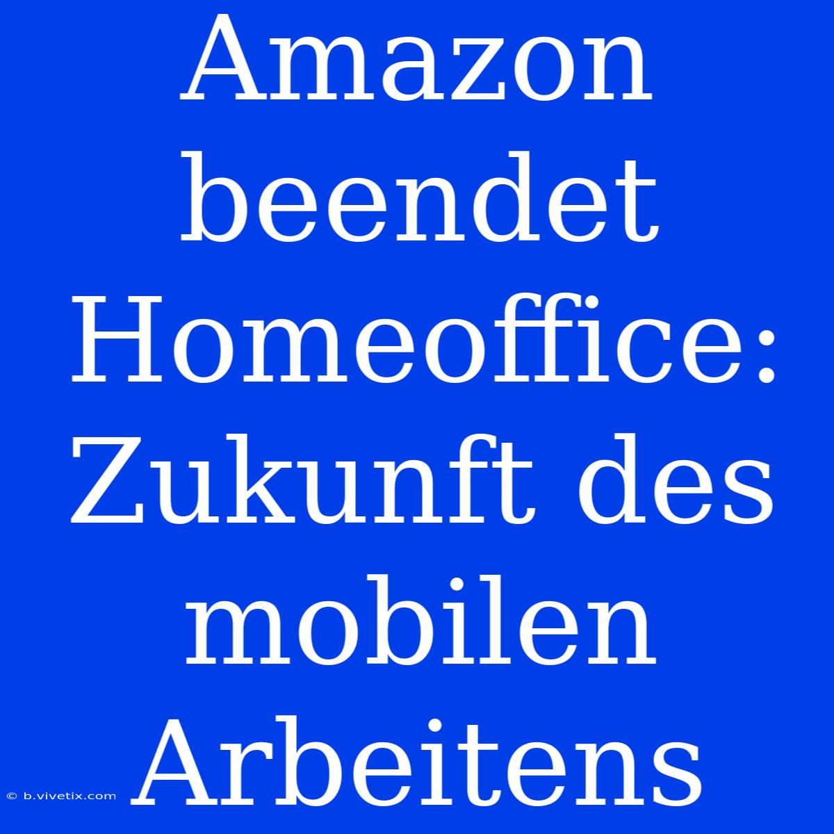 Amazon Beendet Homeoffice: Zukunft Des Mobilen Arbeitens