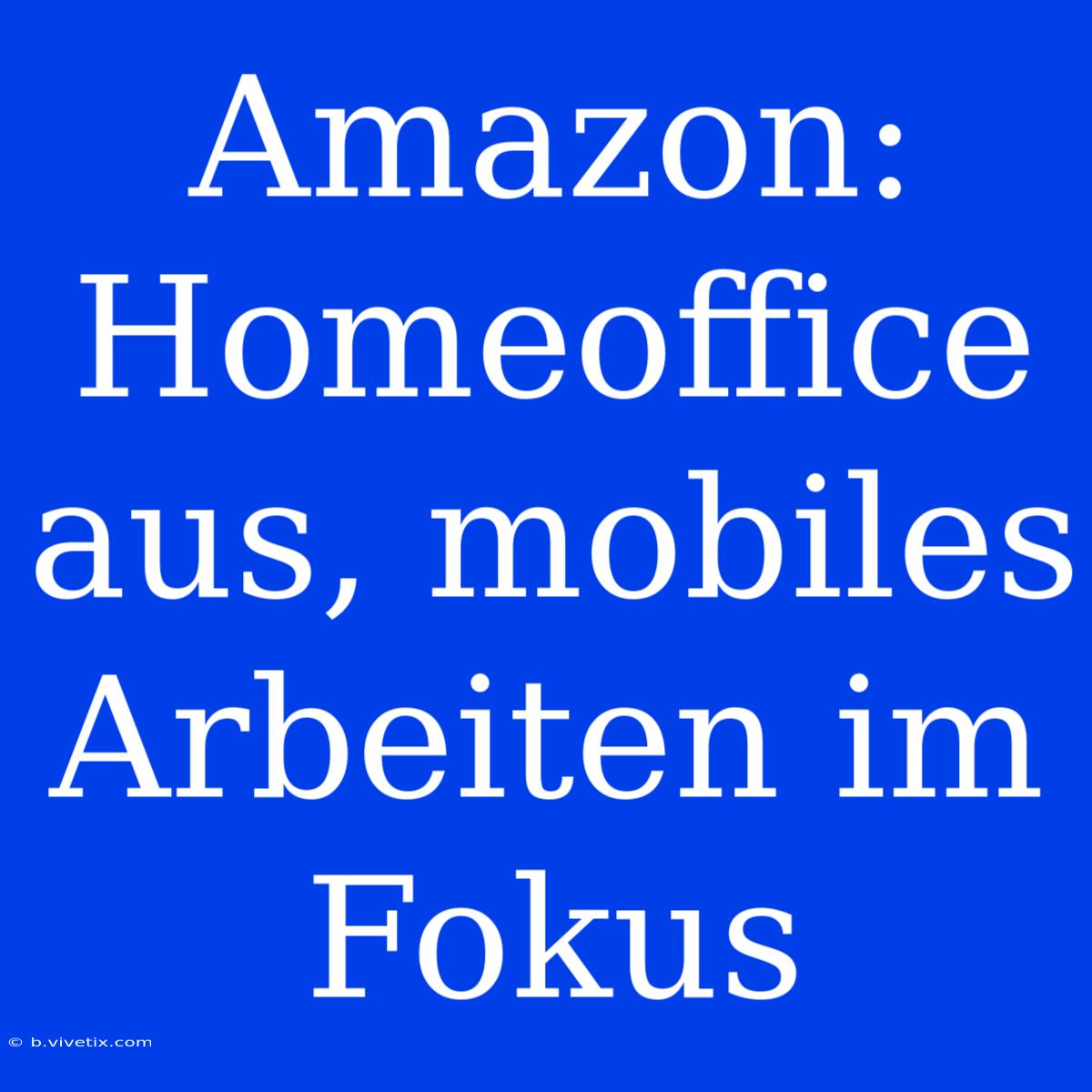 Amazon: Homeoffice Aus, Mobiles Arbeiten Im Fokus