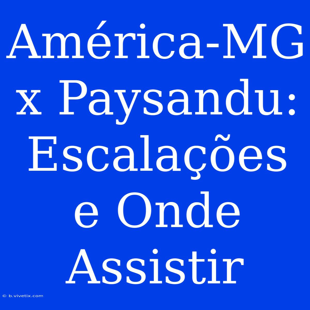 América-MG X Paysandu: Escalações E Onde Assistir