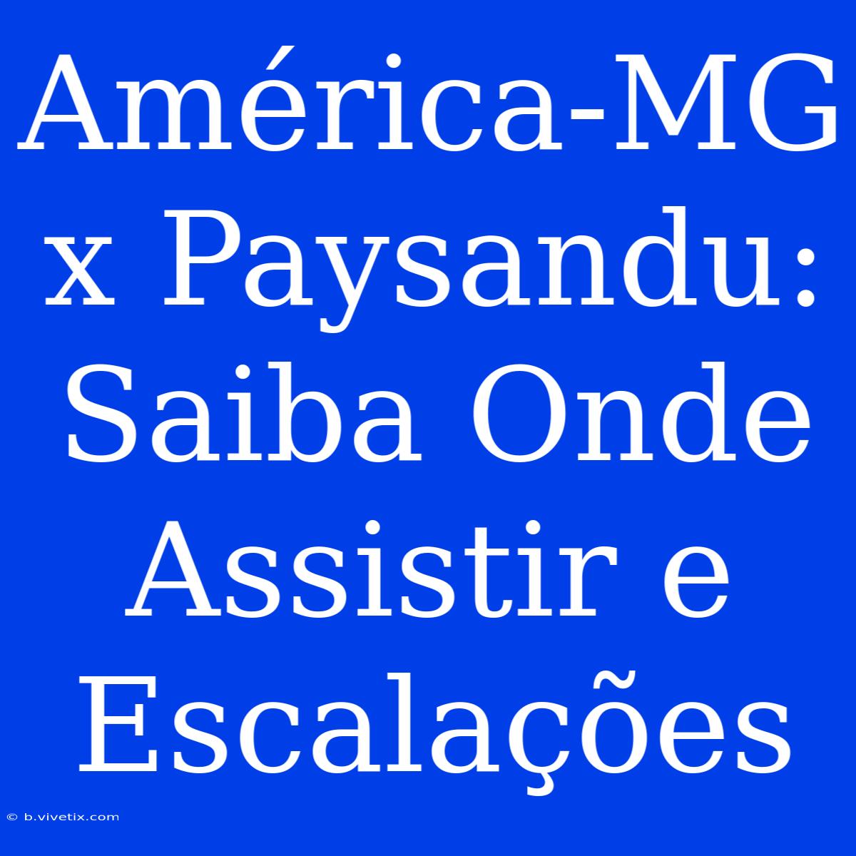 América-MG X Paysandu: Saiba Onde Assistir E Escalações