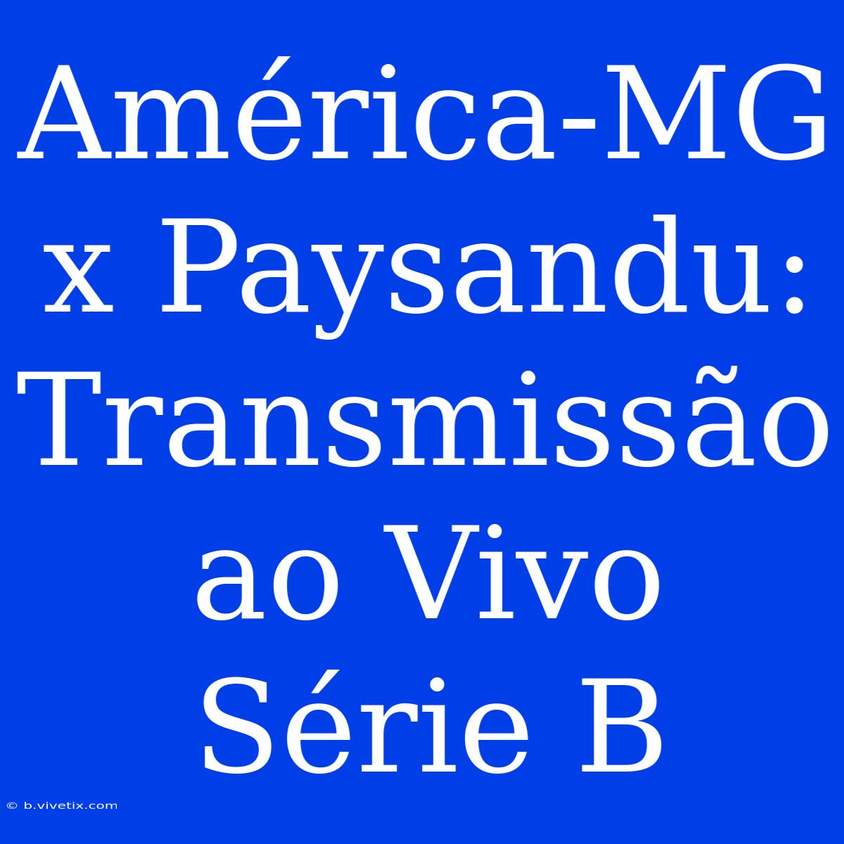 América-MG X Paysandu: Transmissão Ao Vivo Série B