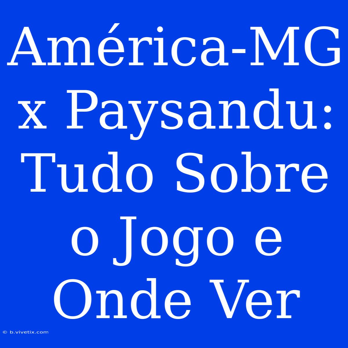 América-MG X Paysandu: Tudo Sobre O Jogo E Onde Ver 