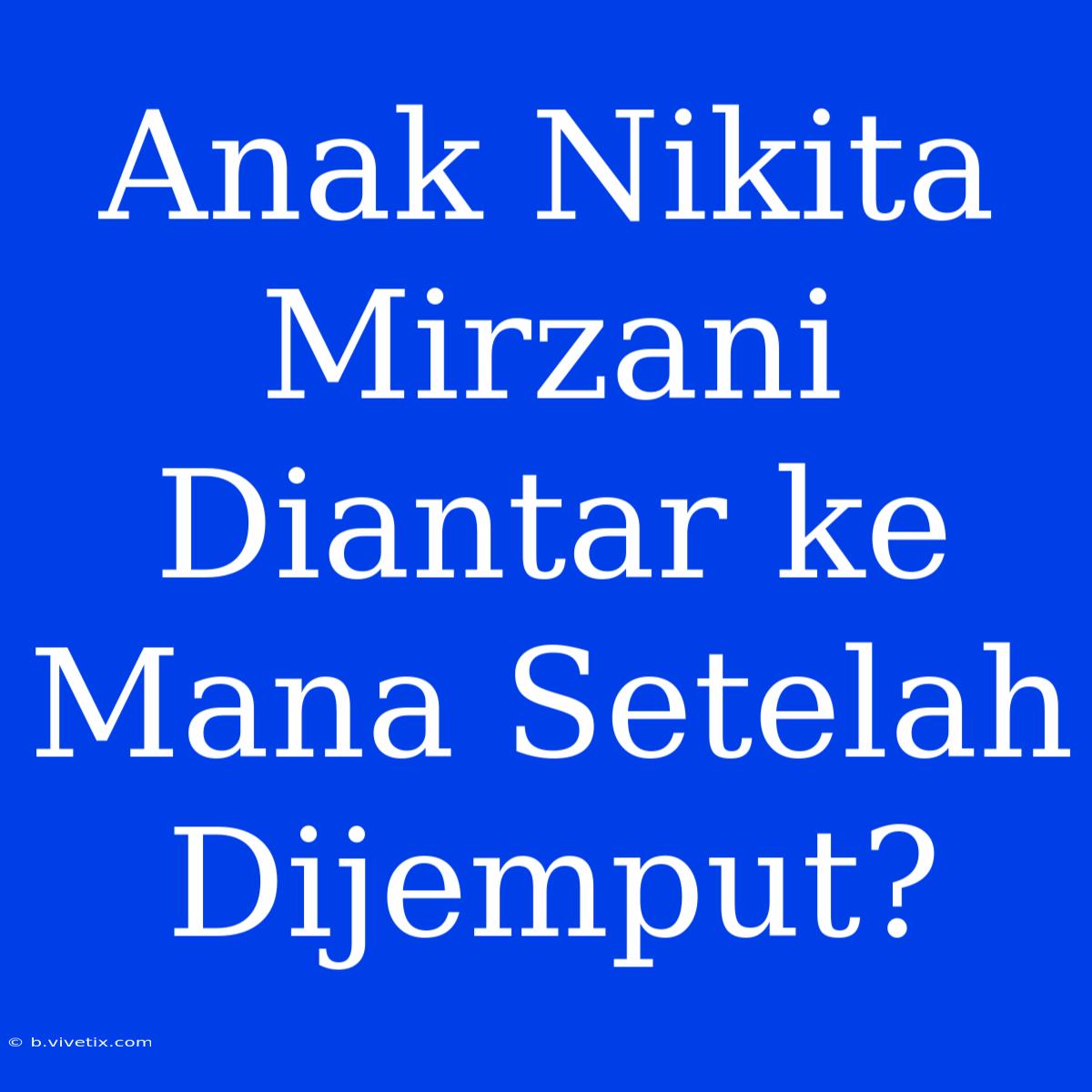 Anak Nikita Mirzani Diantar Ke Mana Setelah Dijemput?