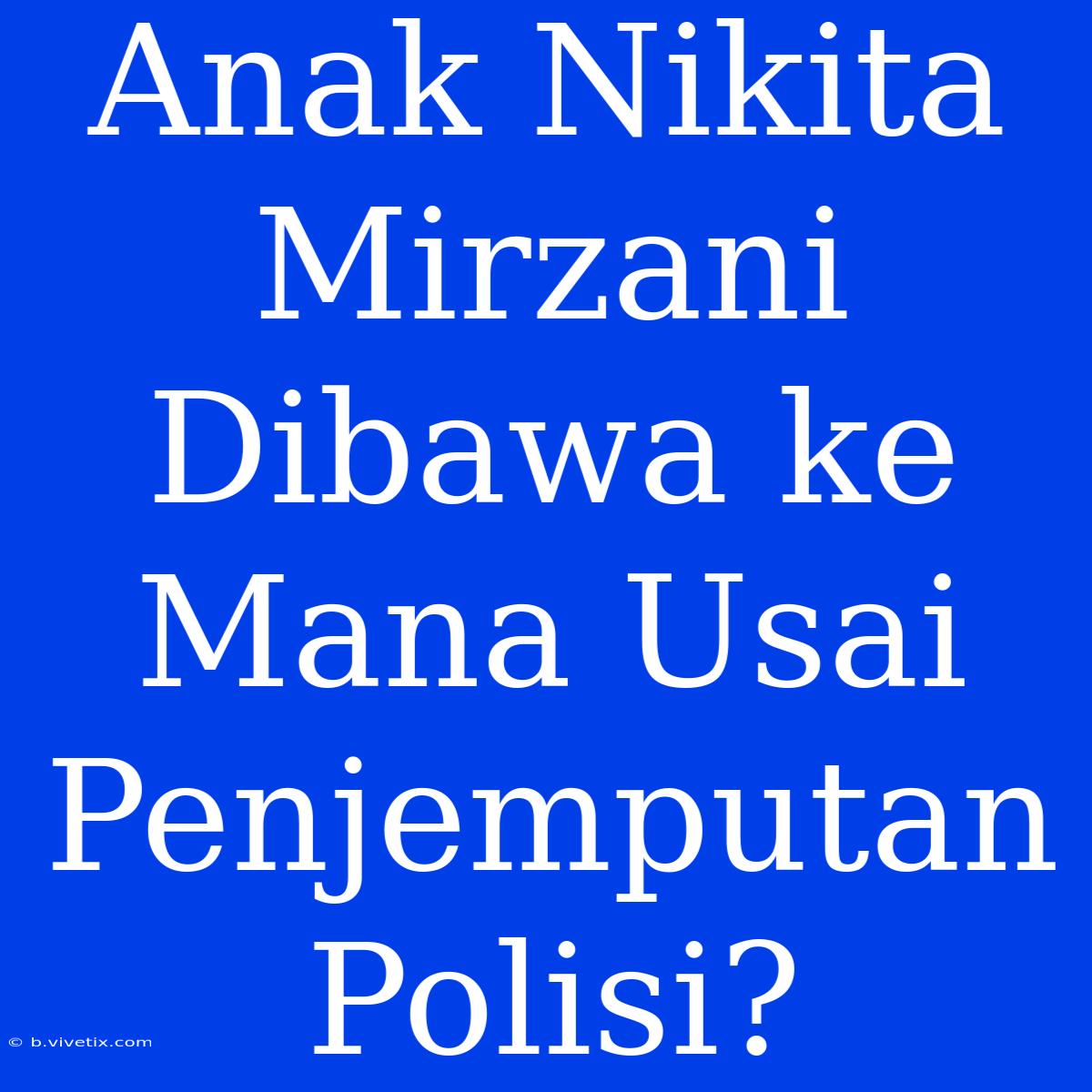 Anak Nikita Mirzani Dibawa Ke Mana Usai Penjemputan Polisi? 