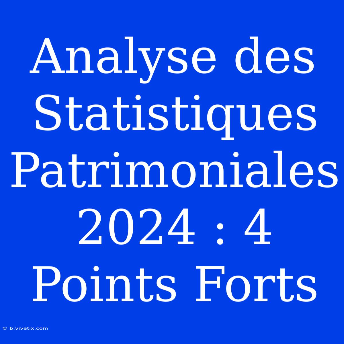 Analyse Des Statistiques Patrimoniales 2024 : 4 Points Forts