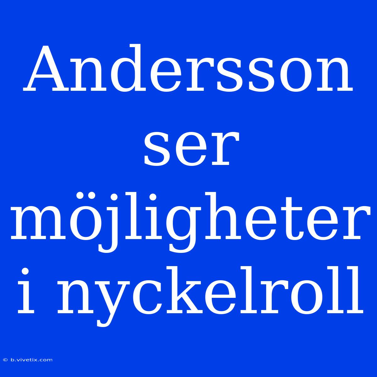 Andersson Ser Möjligheter I Nyckelroll 