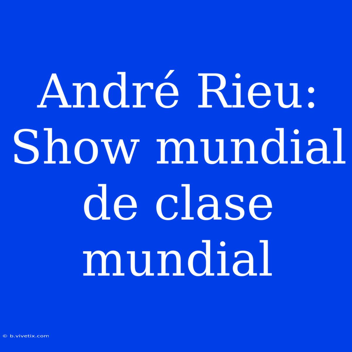 André Rieu: Show Mundial De Clase Mundial