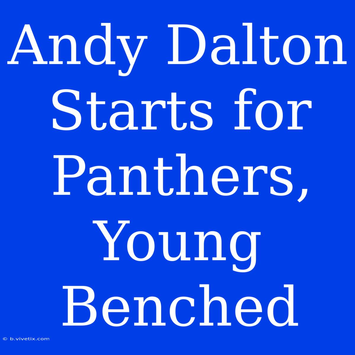 Andy Dalton Starts For Panthers, Young Benched