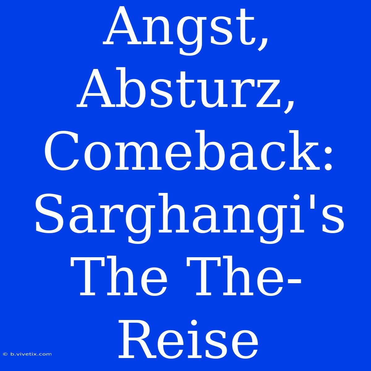 Angst, Absturz, Comeback: Sarghangi's The The-Reise