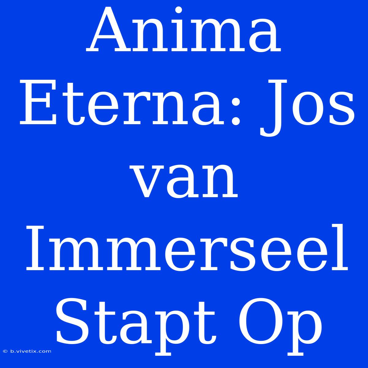 Anima Eterna: Jos Van Immerseel Stapt Op