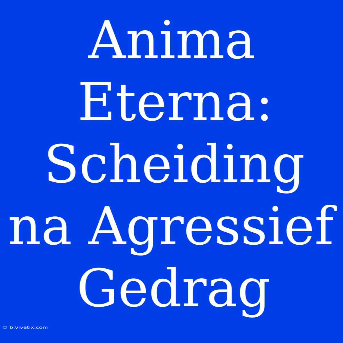 Anima Eterna: Scheiding Na Agressief Gedrag