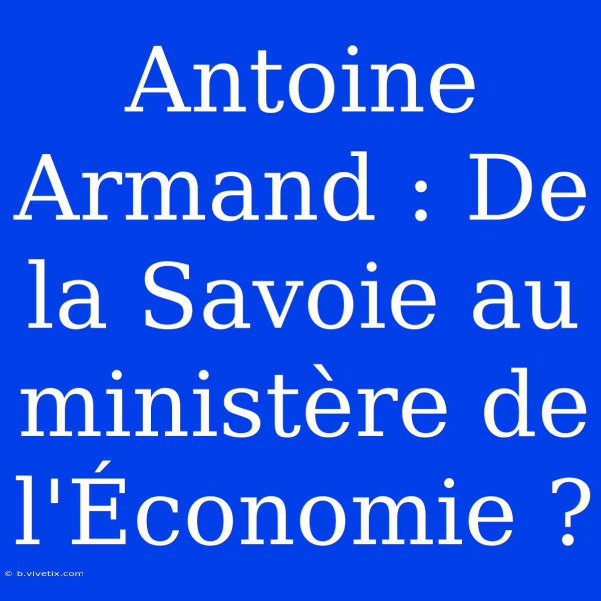 Antoine Armand : De La Savoie Au Ministère De L'Économie ?