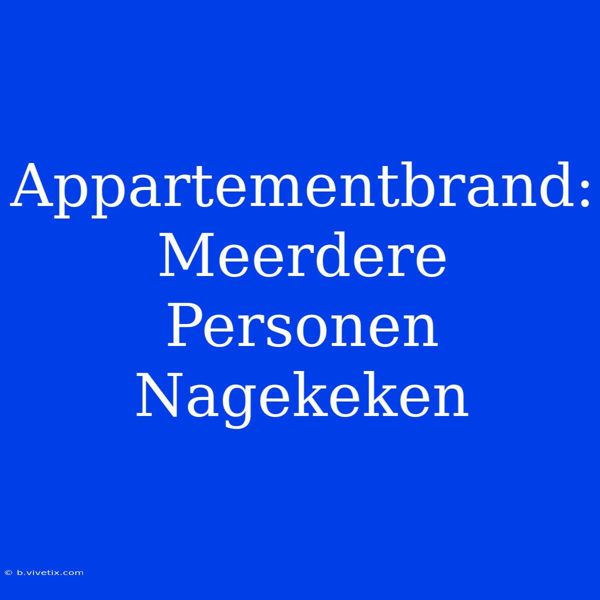 Appartementbrand: Meerdere Personen Nagekeken