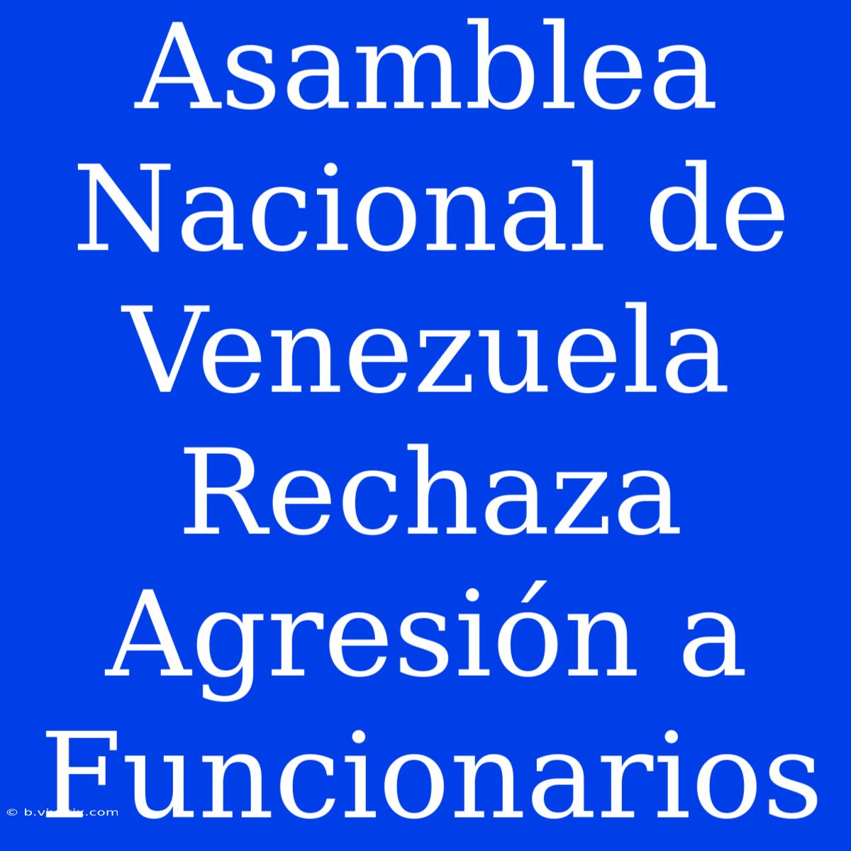 Asamblea Nacional De Venezuela Rechaza Agresión A Funcionarios