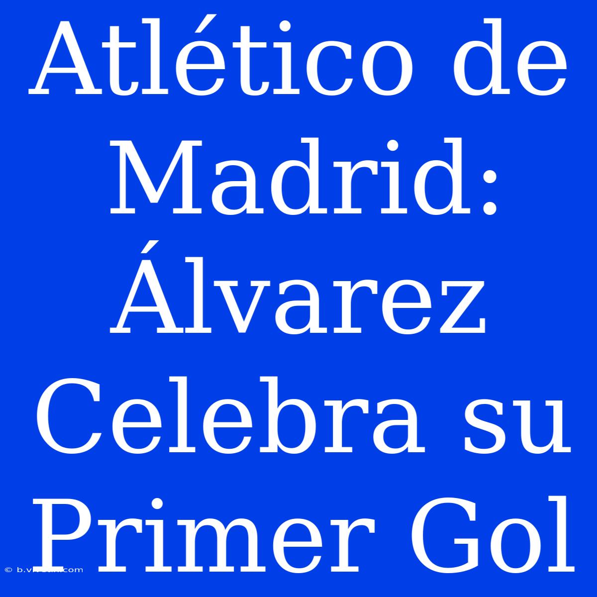 Atlético De Madrid: Álvarez Celebra Su Primer Gol