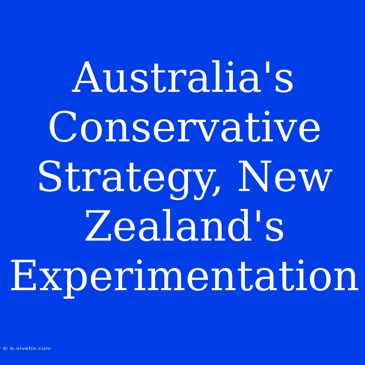 Australia's Conservative Strategy, New Zealand's Experimentation