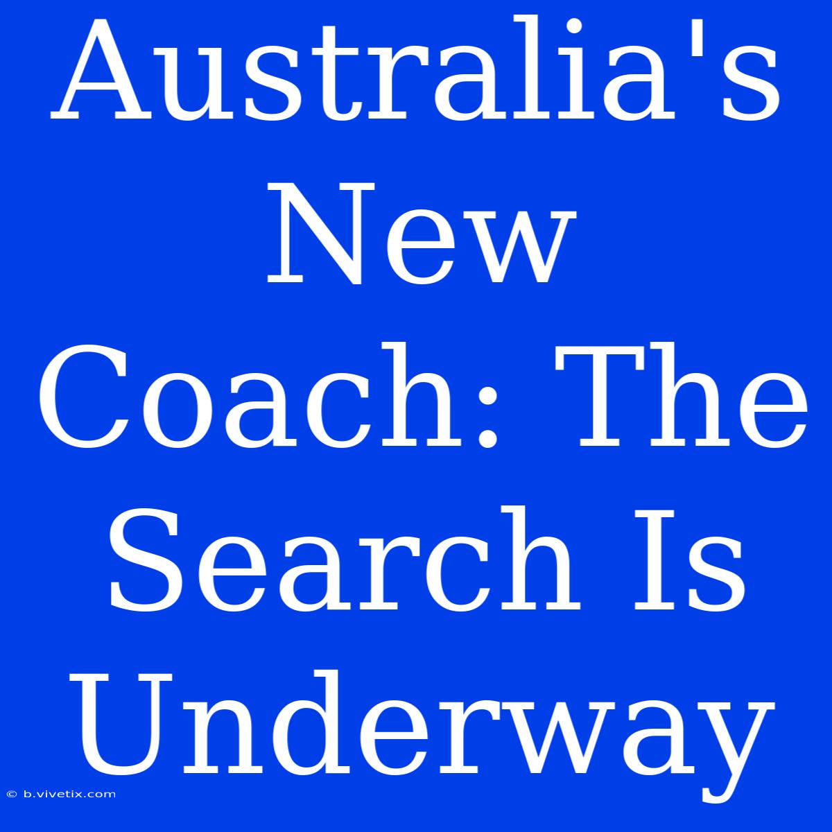 Australia's New Coach: The Search Is Underway