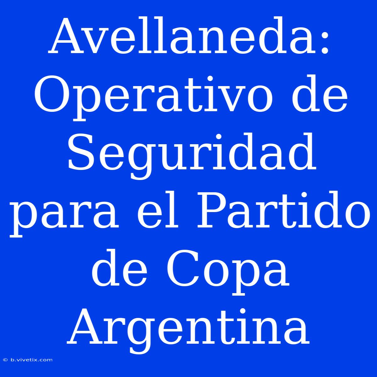 Avellaneda: Operativo De Seguridad Para El Partido De Copa Argentina