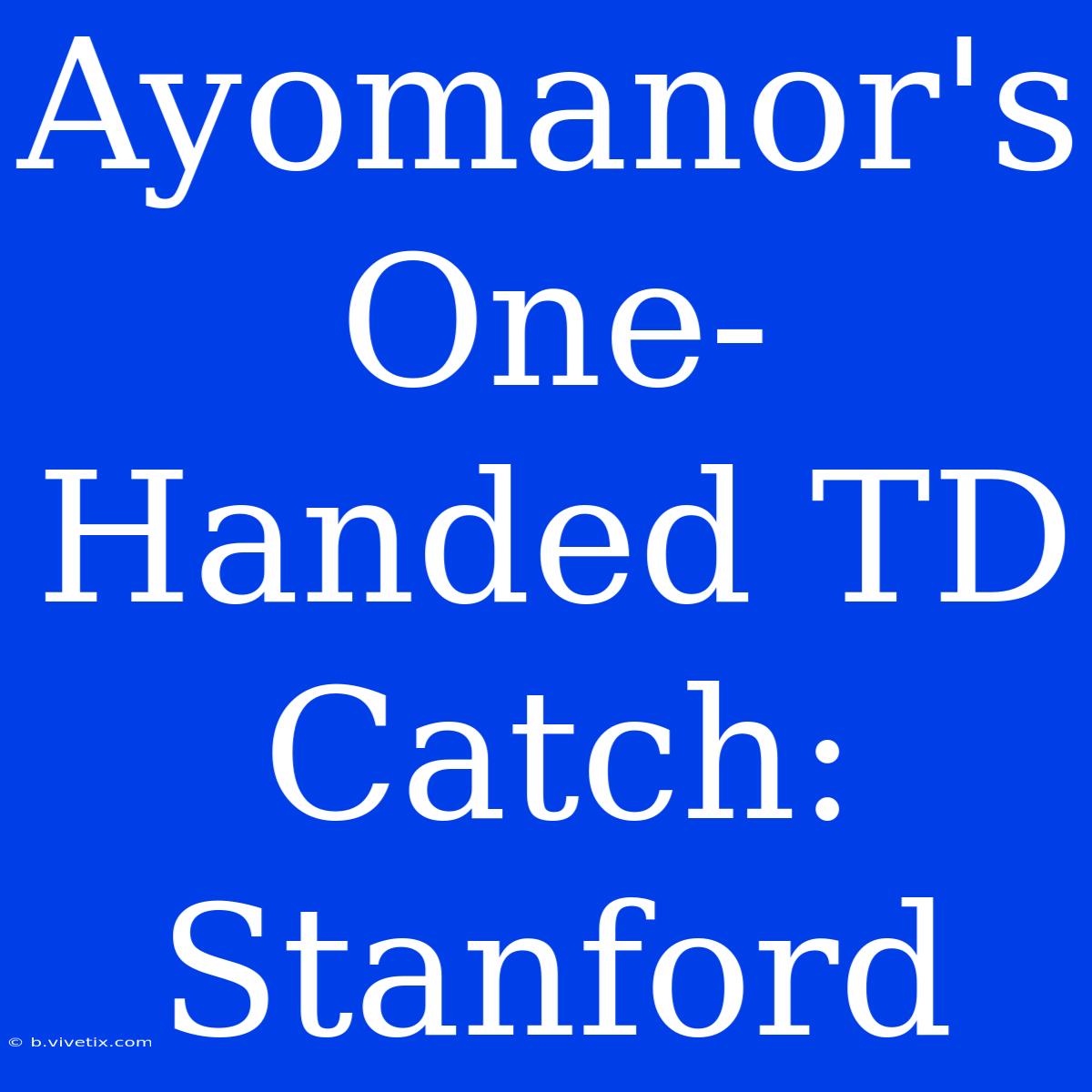 Ayomanor's One-Handed TD Catch: Stanford