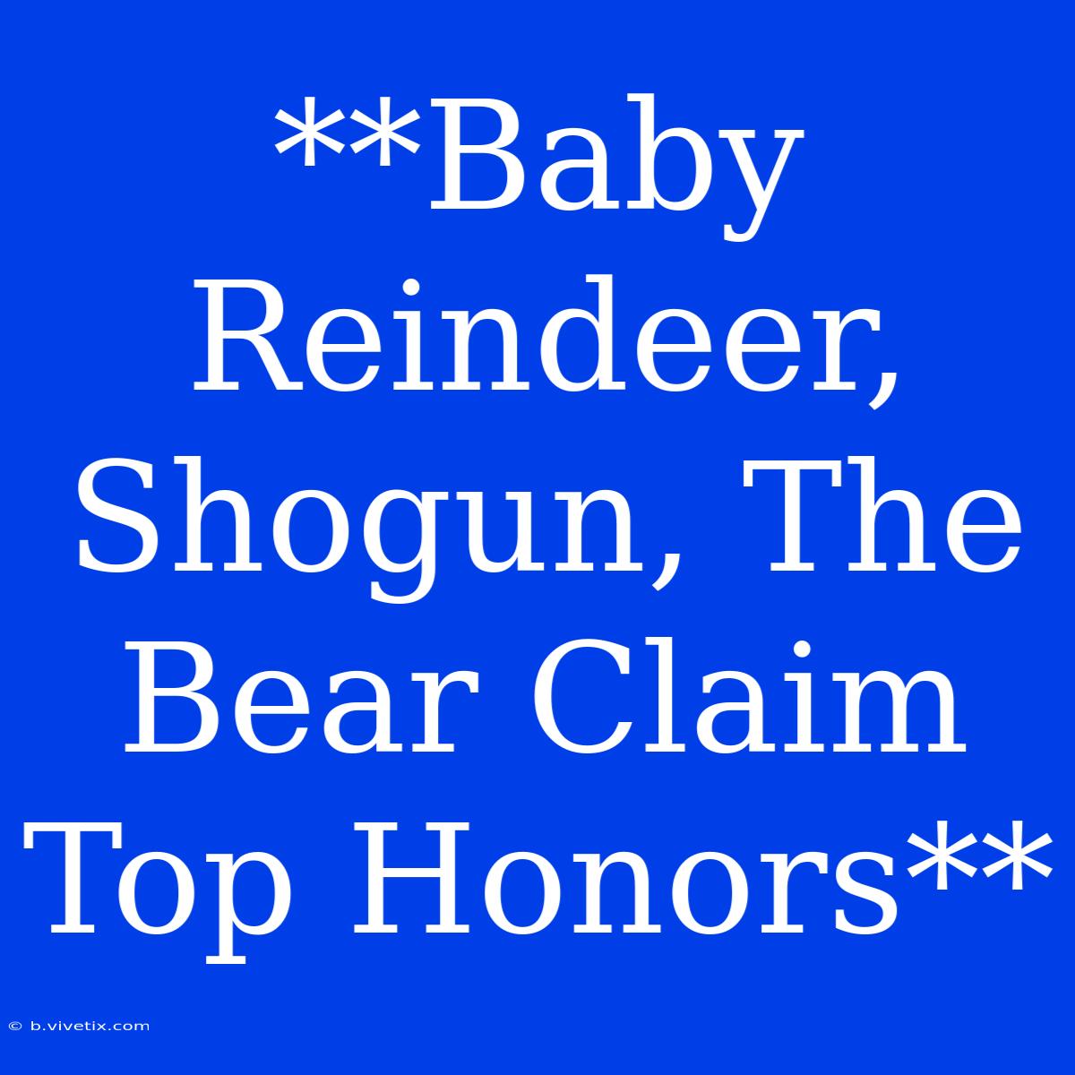 **Baby Reindeer, Shogun, The Bear Claim Top Honors**