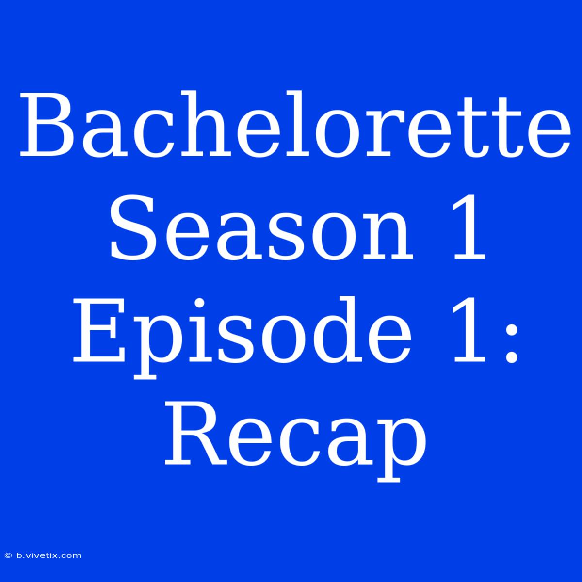 Bachelorette Season 1 Episode 1: Recap