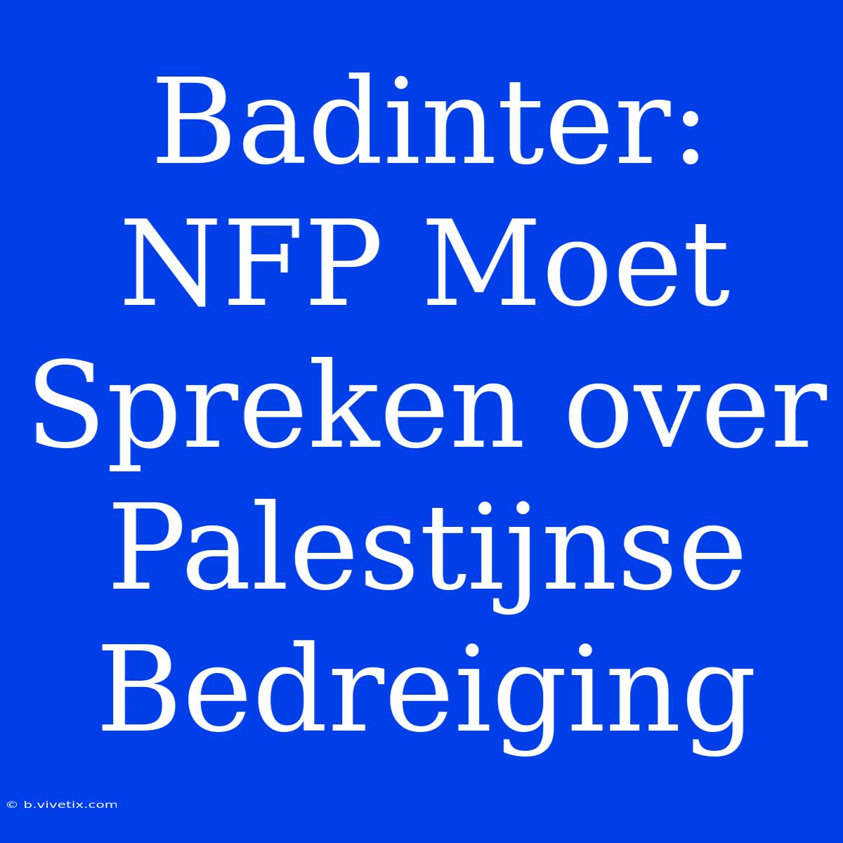 Badinter: NFP Moet Spreken Over Palestijnse Bedreiging