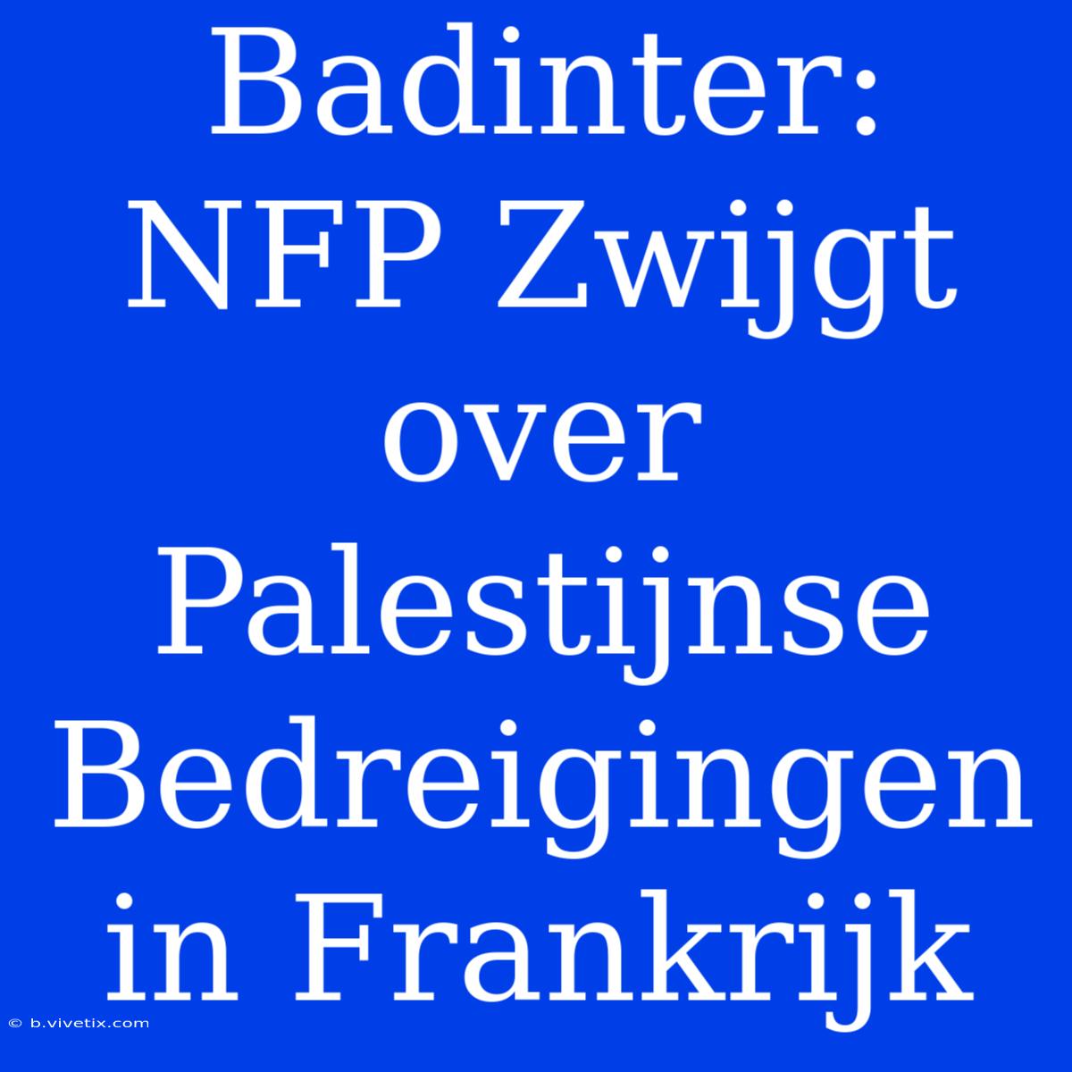 Badinter: NFP Zwijgt Over Palestijnse Bedreigingen In Frankrijk