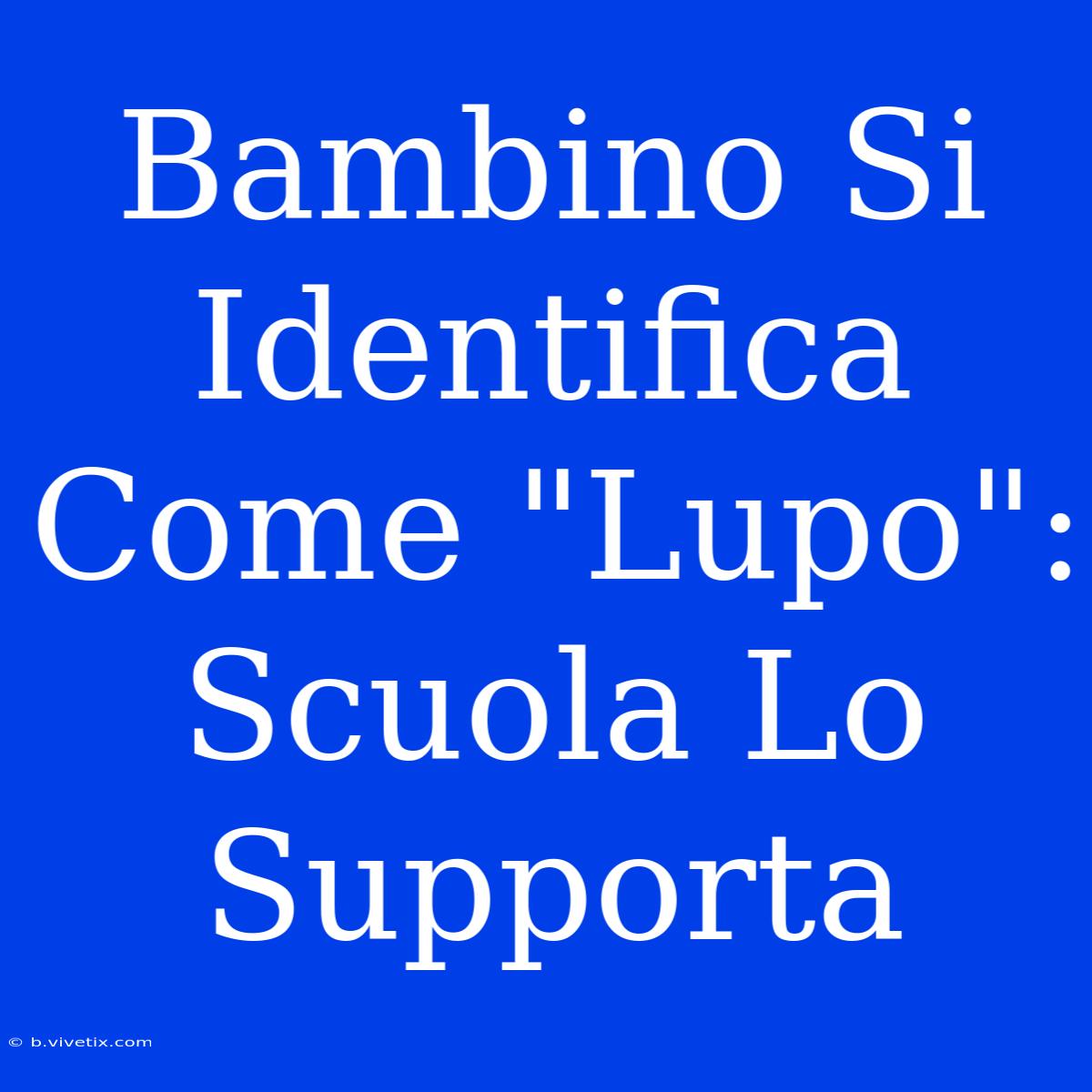 Bambino Si Identifica Come 